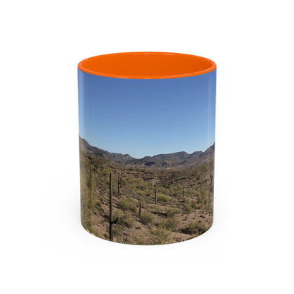 Desert Vista Accent Coffee Mug — Arizona Saguaro Landscape (11/15oz)