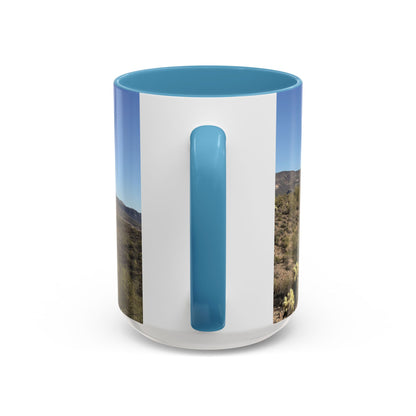 Desert Vista Accent Coffee Mug — Arizona Saguaro Landscape (11/15oz)