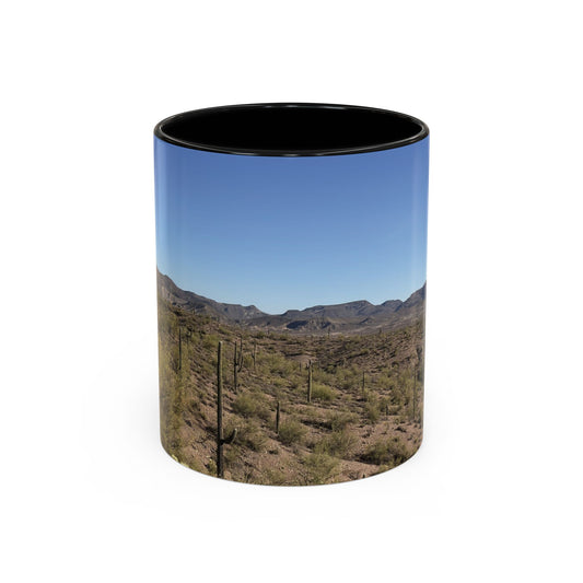 Desert Vista Accent Coffee Mug — Arizona Saguaro Landscape (11/15oz)