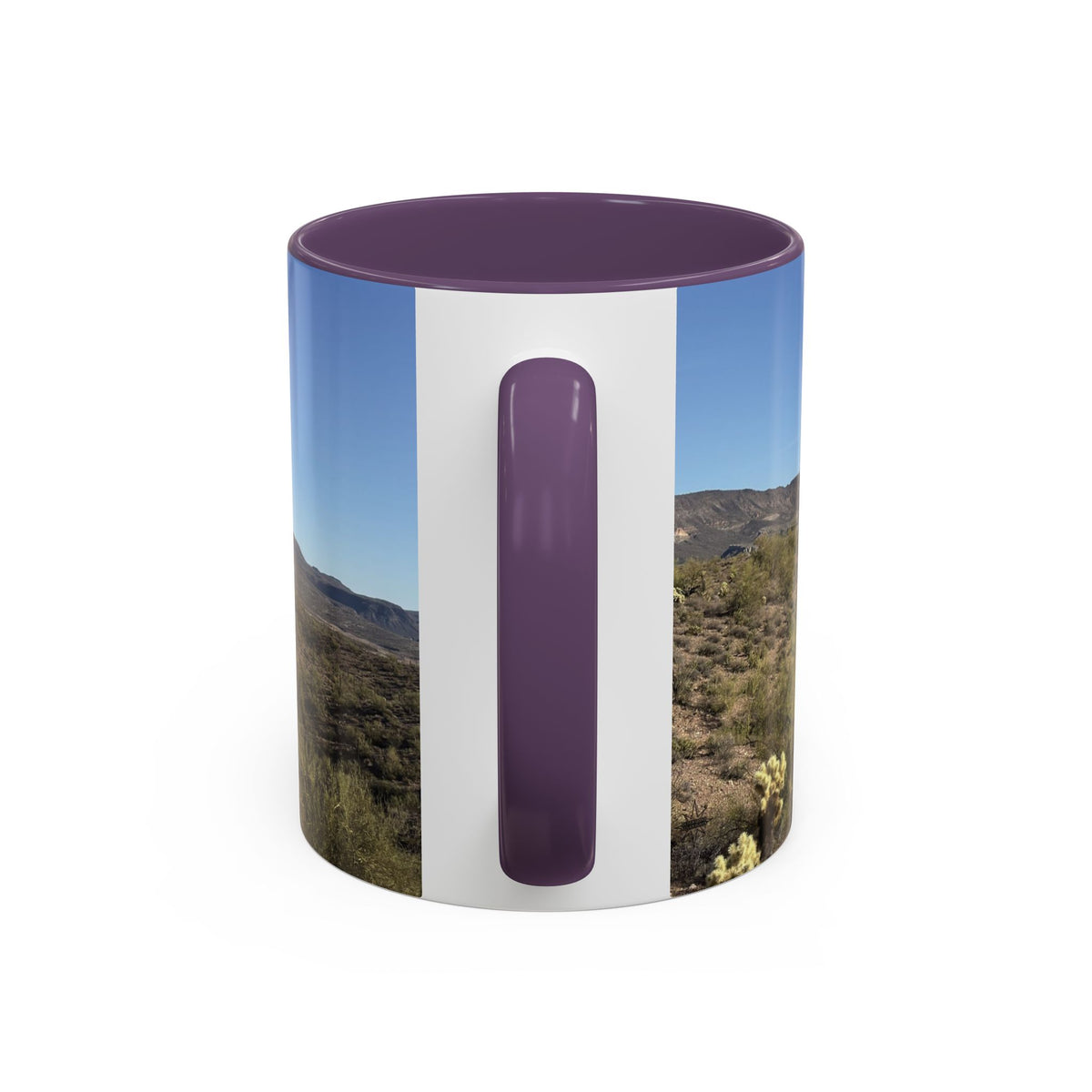 Desert Vista Accent Coffee Mug — Arizona Saguaro Landscape (11/15oz)