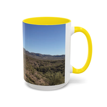 Desert Vista Accent Coffee Mug — Arizona Saguaro Landscape (11/15oz)