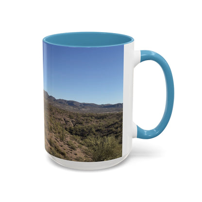 Desert Vista Accent Coffee Mug — Arizona Saguaro Landscape (11/15oz)
