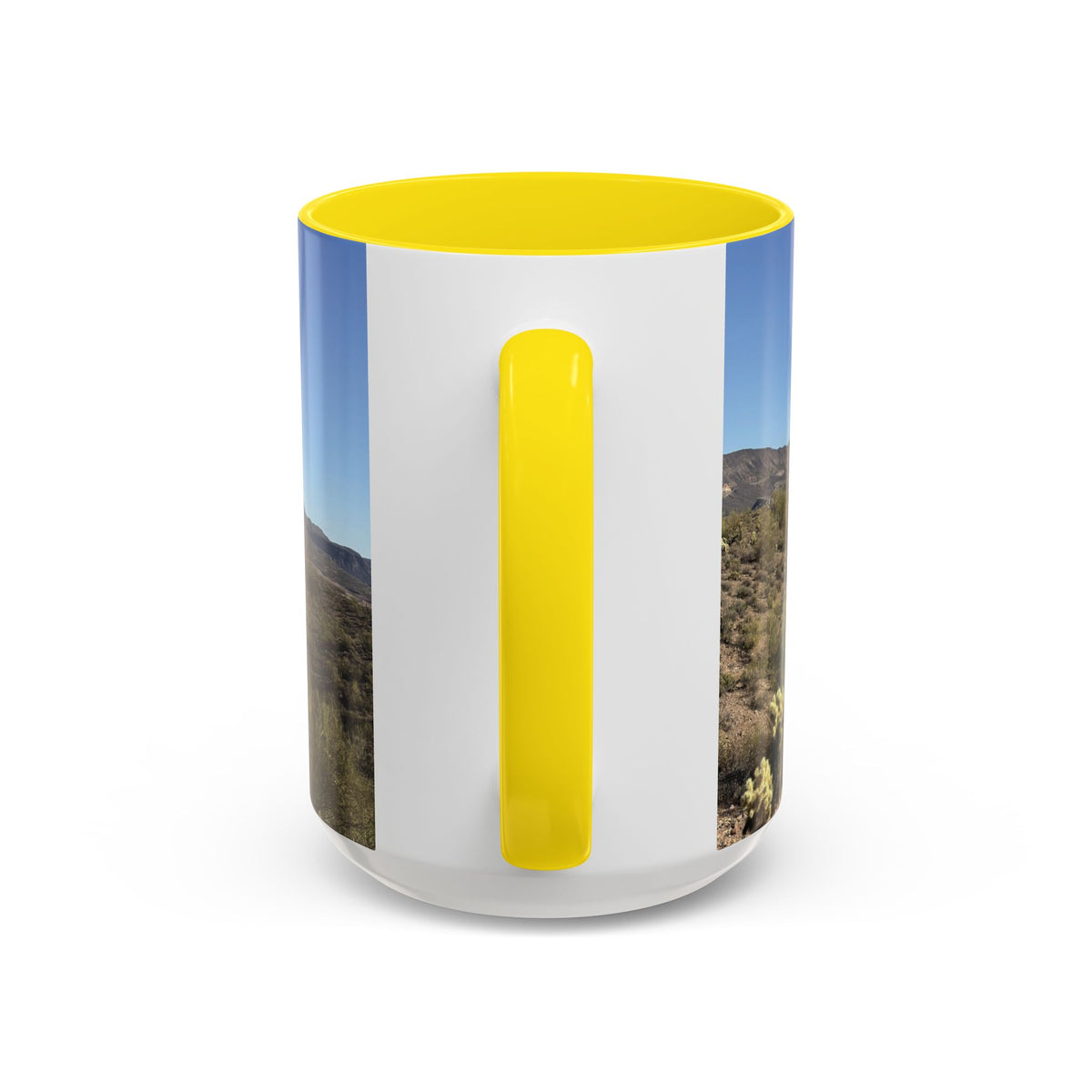 Desert Vista Accent Coffee Mug — Arizona Saguaro Landscape (11/15oz)