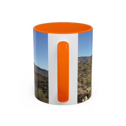 Desert Vista Accent Coffee Mug — Arizona Saguaro Landscape (11/15oz)