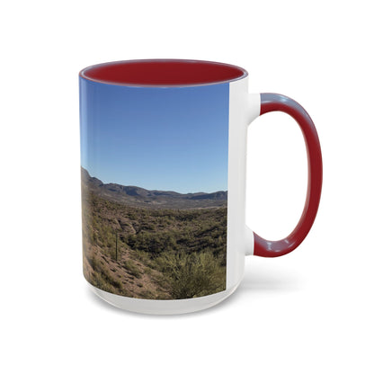 Desert Vista Accent Coffee Mug — Arizona Saguaro Landscape (11/15oz)