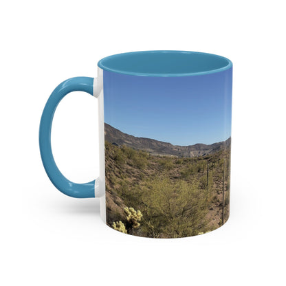 Desert Vista Accent Coffee Mug — Arizona Saguaro Landscape (11/15oz)