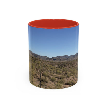 Desert Vista Accent Coffee Mug — Arizona Saguaro Landscape (11/15oz)