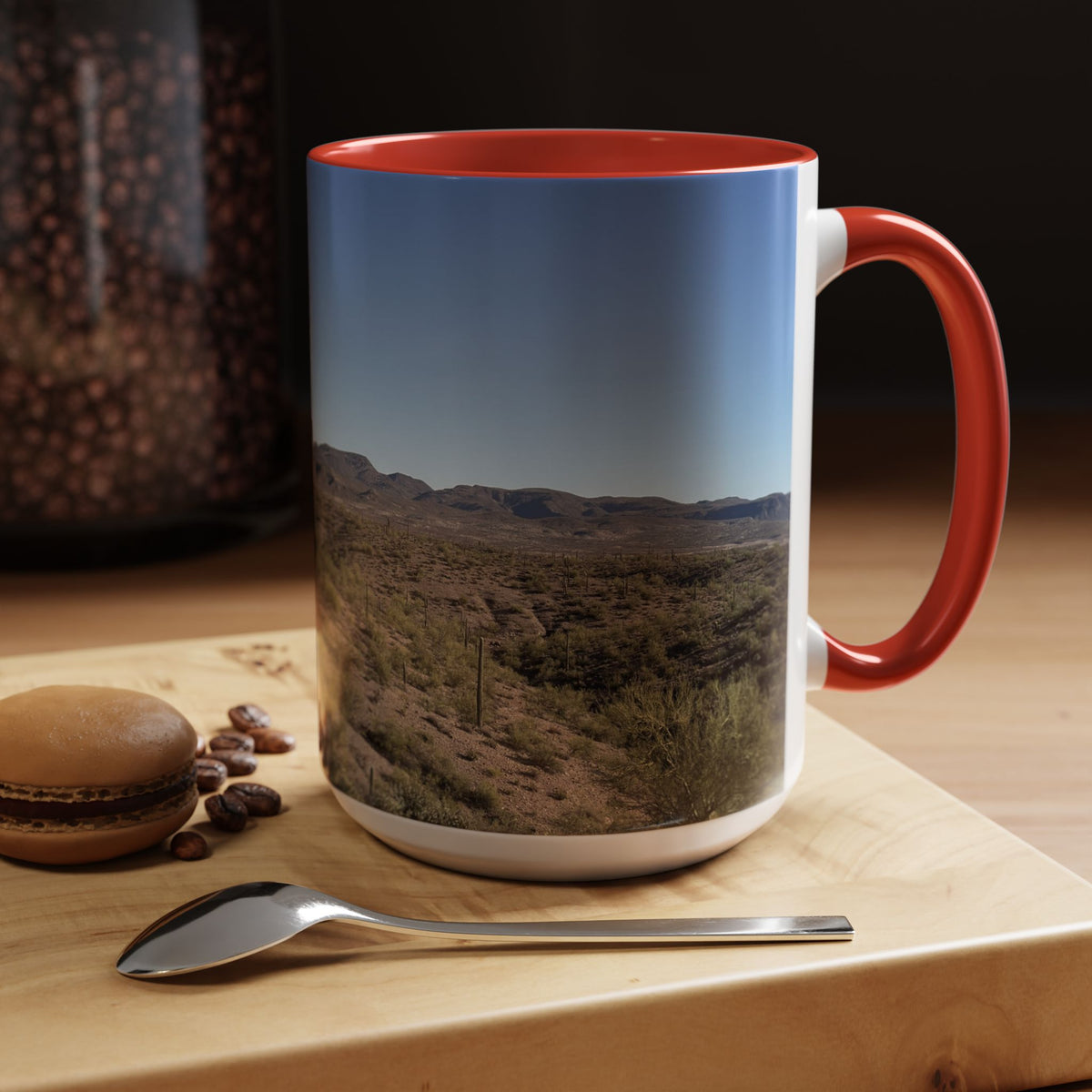Desert Vista Accent Coffee Mug — Arizona Saguaro Landscape (11/15oz)