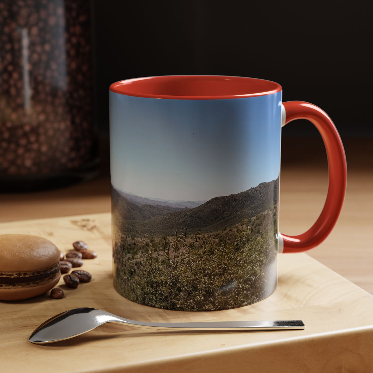 Mountain Vista Accent Coffee Mug — Scenic Desert Range (11/15 oz)