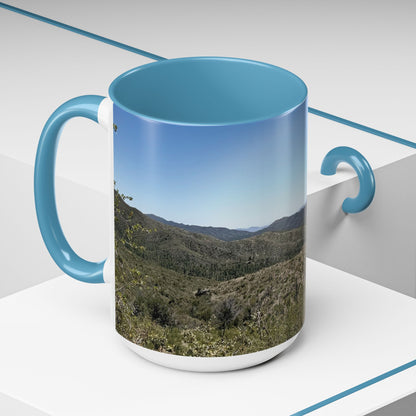 Mountain Vista Accent Coffee Mug — Scenic Desert Range (11/15 oz)