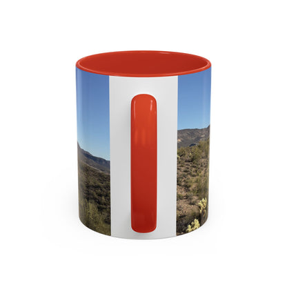 Desert Vista Accent Coffee Mug — Arizona Saguaro Landscape (11/15oz)