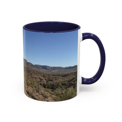 Desert Vista Accent Coffee Mug — Arizona Saguaro Landscape (11/15oz)