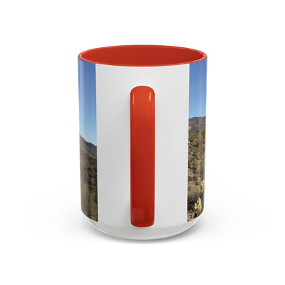 Desert Vista Accent Coffee Mug — Arizona Saguaro Landscape (11/15oz)