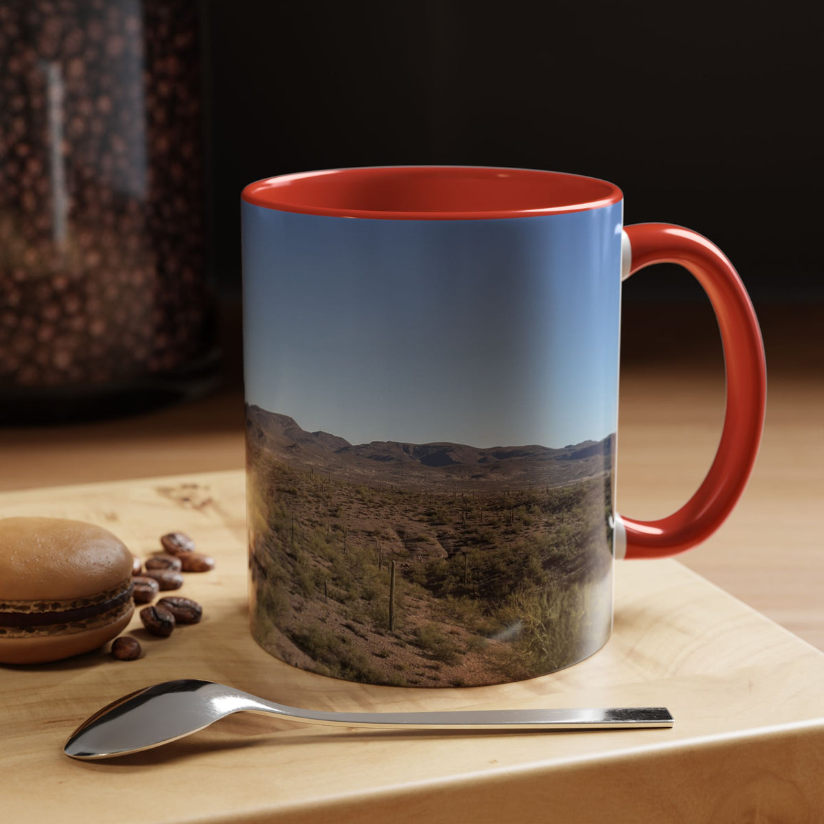Desert Vista Accent Coffee Mug — Arizona Saguaro Landscape (11/15oz)