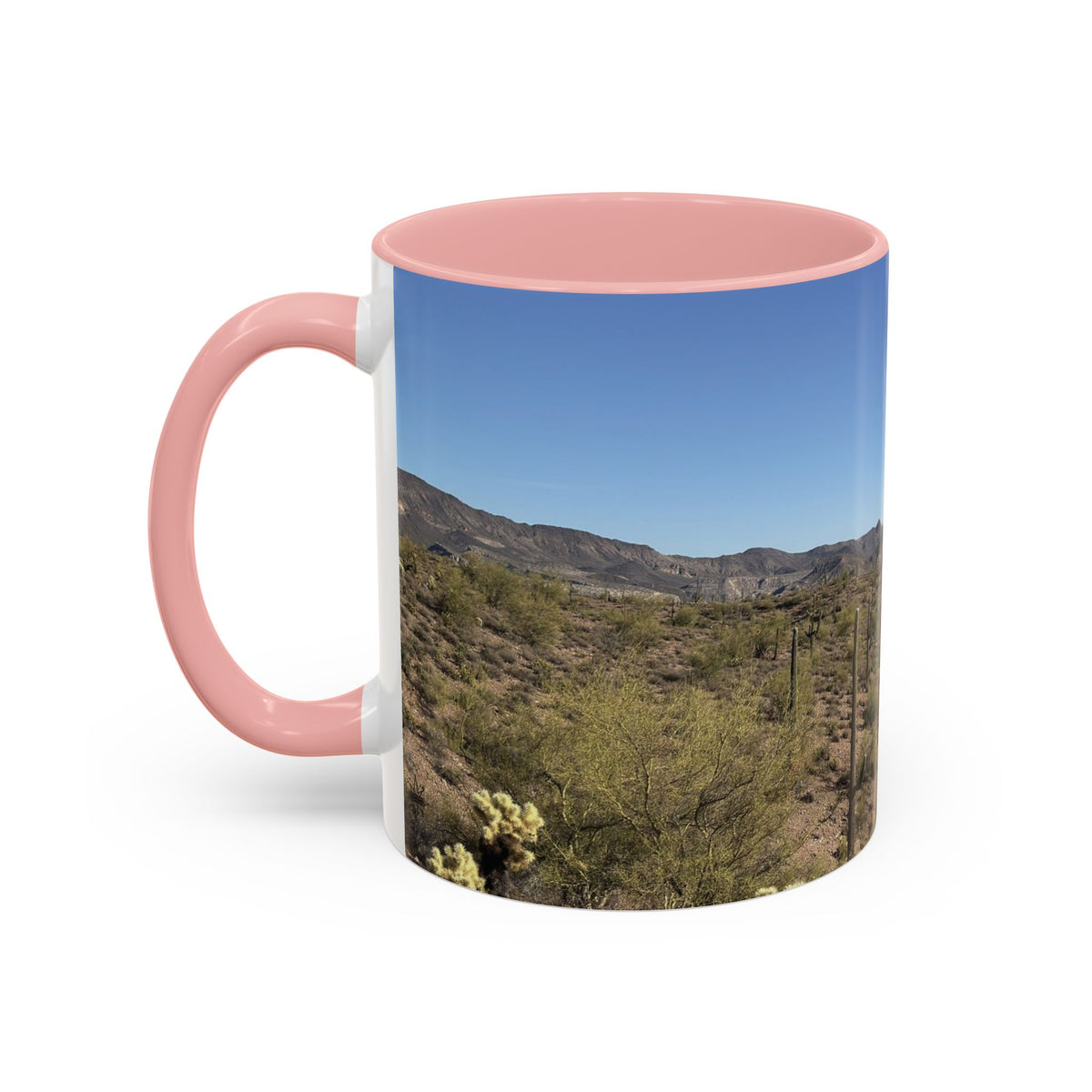 Desert Vista Accent Coffee Mug — Arizona Saguaro Landscape (11/15oz)