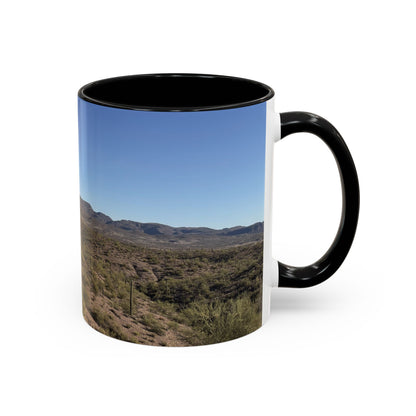 Desert Vista Accent Coffee Mug — Arizona Saguaro Landscape (11/15oz)