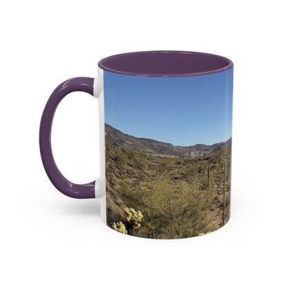 Desert Vista Accent Coffee Mug — Arizona Saguaro Landscape (11/15oz)