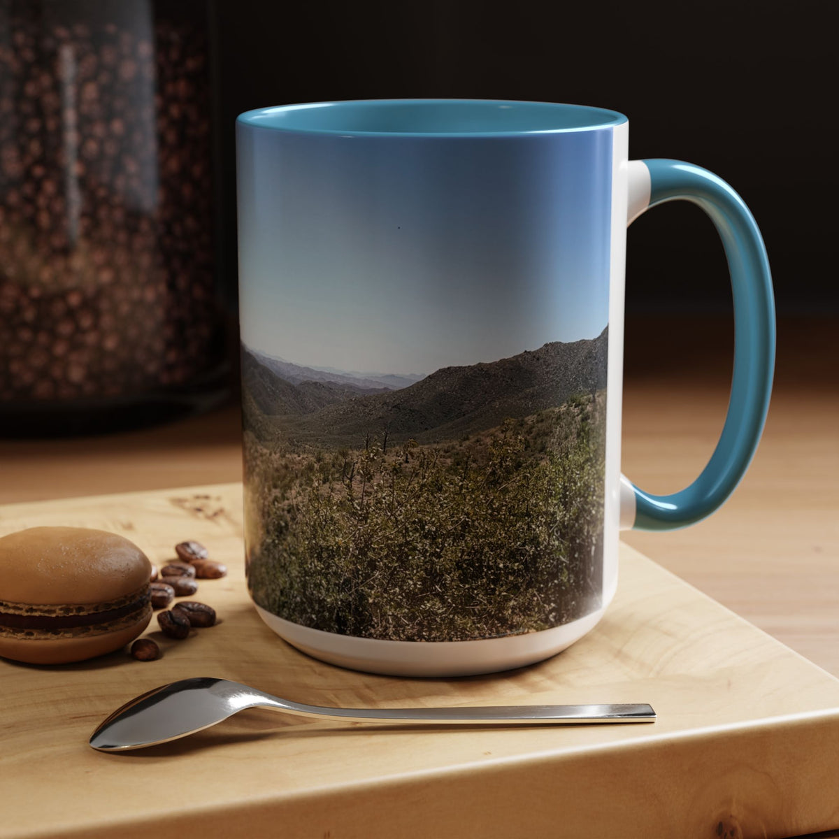 Mountain Vista Accent Coffee Mug — Scenic Desert Range (11/15 oz)