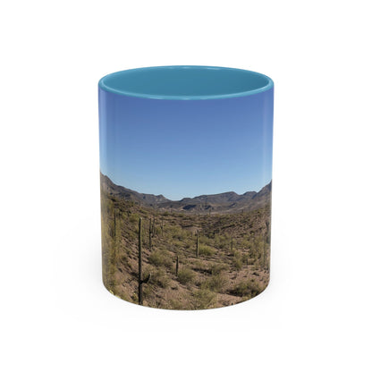 Desert Vista Accent Coffee Mug — Arizona Saguaro Landscape (11/15oz)