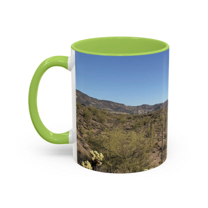 Desert Vista Accent Coffee Mug — Arizona Saguaro Landscape (11/15oz)