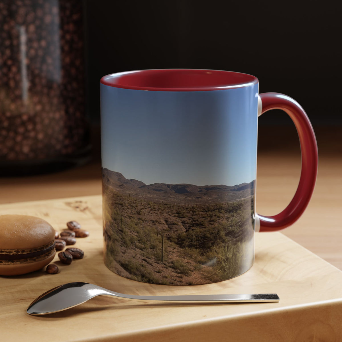 Desert Vista Accent Coffee Mug — Arizona Saguaro Landscape (11/15oz)