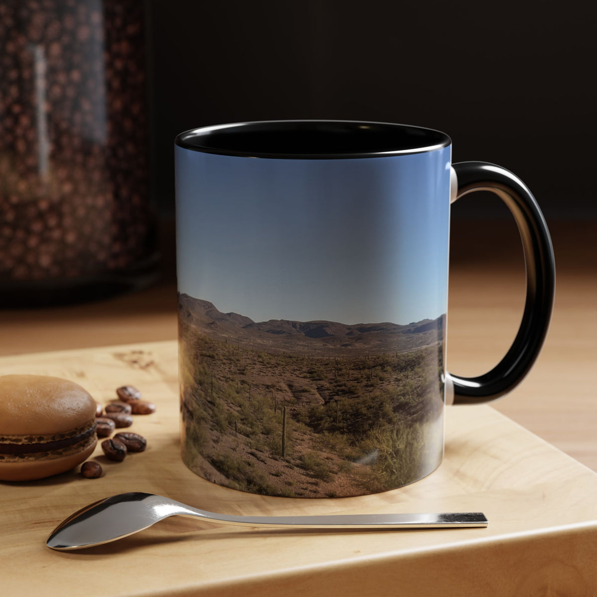 Desert Vista Accent Coffee Mug — Arizona Saguaro Landscape (11/15oz)