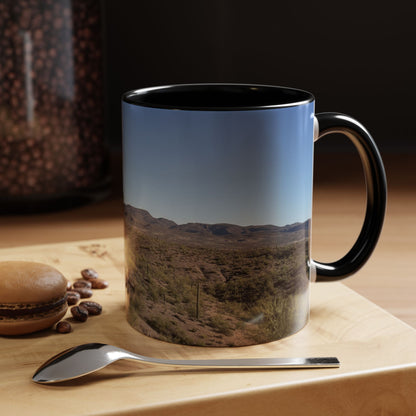 Desert Vista Accent Coffee Mug — Arizona Saguaro Landscape (11/15oz)