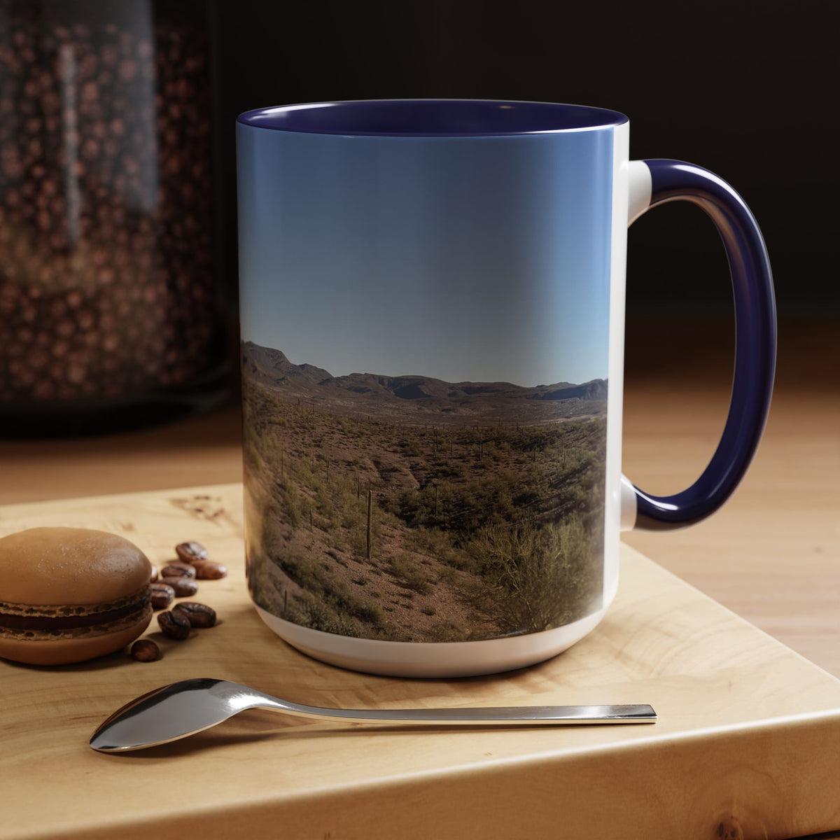 Desert Vista Accent Coffee Mug — Arizona Saguaro Landscape (11/15oz)