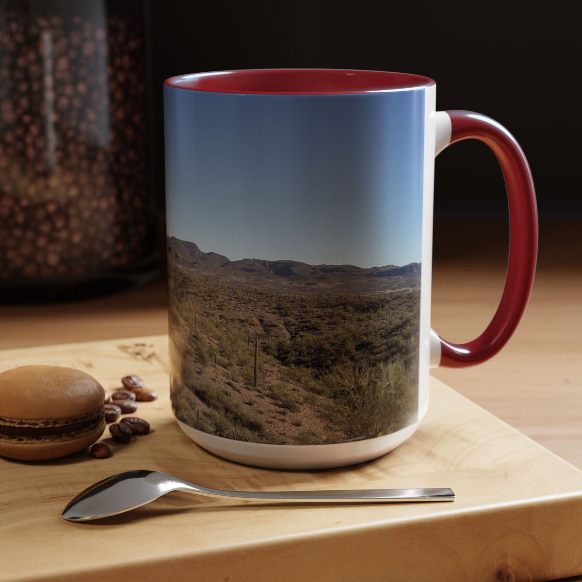Desert Vista Accent Coffee Mug — Arizona Saguaro Landscape (11/15oz)