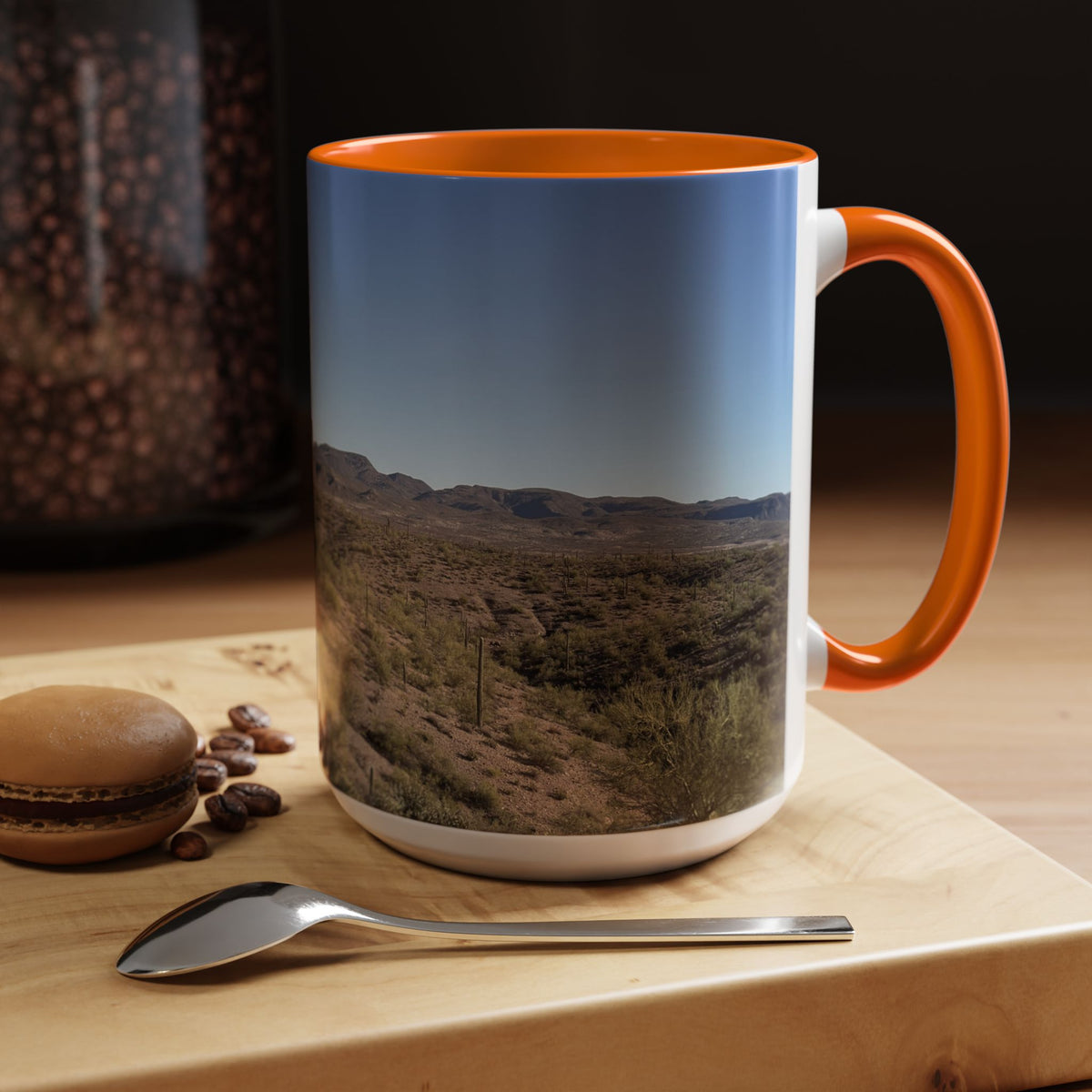 Desert Vista Accent Coffee Mug — Arizona Saguaro Landscape (11/15oz)