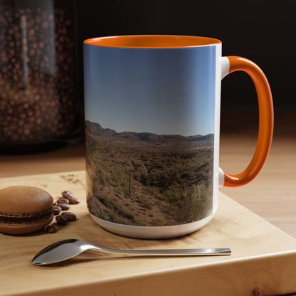 Desert Vista Accent Coffee Mug — Arizona Saguaro Landscape (11/15oz)