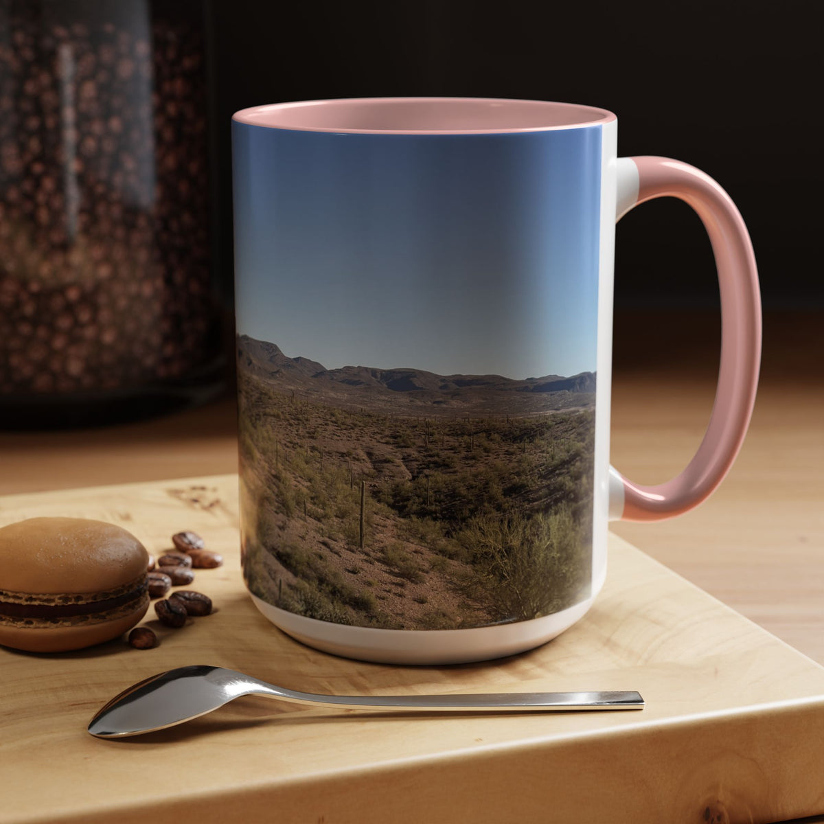 Desert Vista Accent Coffee Mug — Arizona Saguaro Landscape (11/15oz)