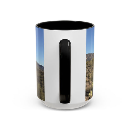 Desert Vista Accent Coffee Mug — Arizona Saguaro Landscape (11/15oz)