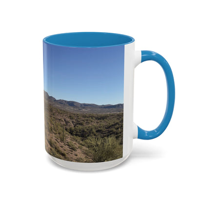 Desert Vista Accent Coffee Mug — Arizona Saguaro Landscape (11/15oz)
