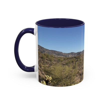 Desert Vista Accent Coffee Mug — Arizona Saguaro Landscape (11/15oz)