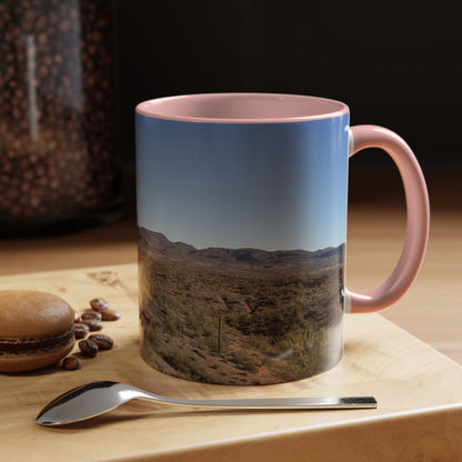 Desert Vista Accent Coffee Mug — Arizona Saguaro Landscape (11/15oz)