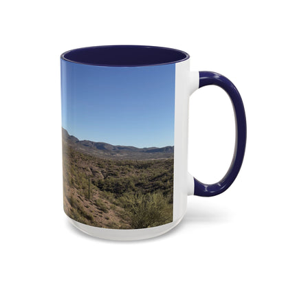 Desert Vista Accent Coffee Mug — Arizona Saguaro Landscape (11/15oz)
