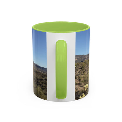 Desert Vista Accent Coffee Mug — Arizona Saguaro Landscape (11/15oz)