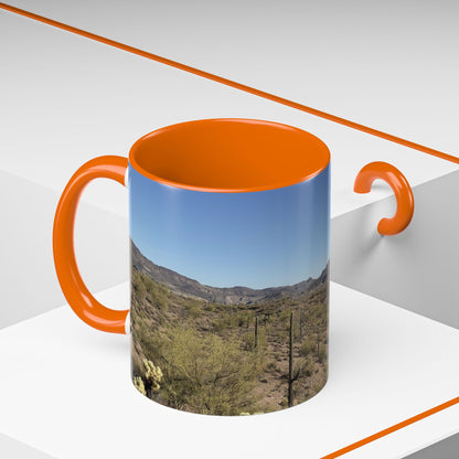 Desert Vista Accent Coffee Mug — Arizona Saguaro Landscape (11/15oz)