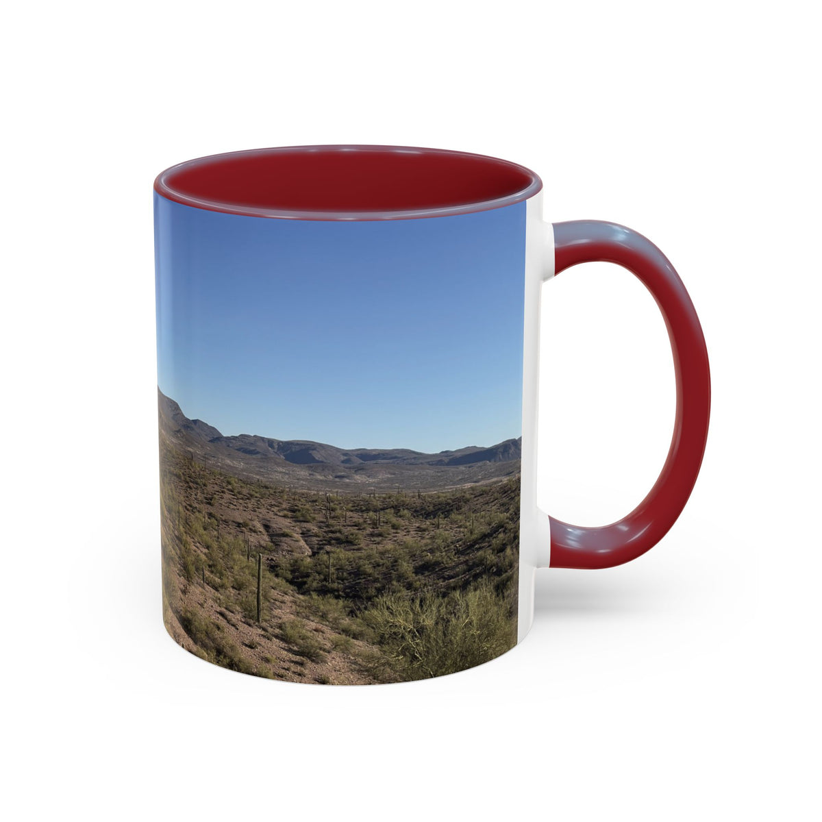 Desert Vista Accent Coffee Mug — Arizona Saguaro Landscape (11/15oz)