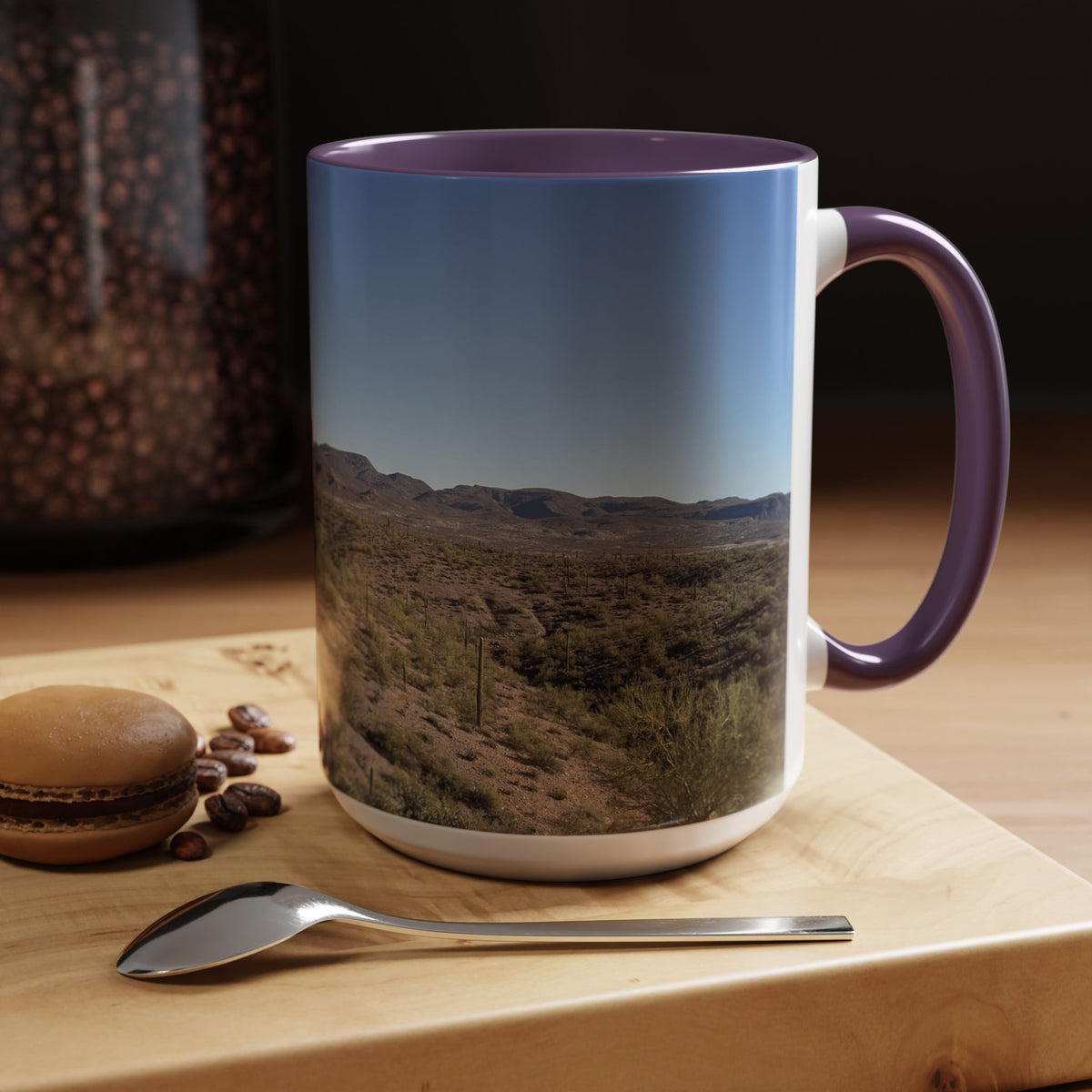 Desert Vista Accent Coffee Mug — Arizona Saguaro Landscape (11/15oz)