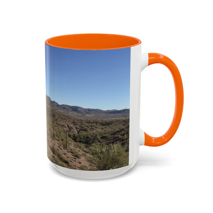 Desert Vista Accent Coffee Mug — Arizona Saguaro Landscape (11/15oz)