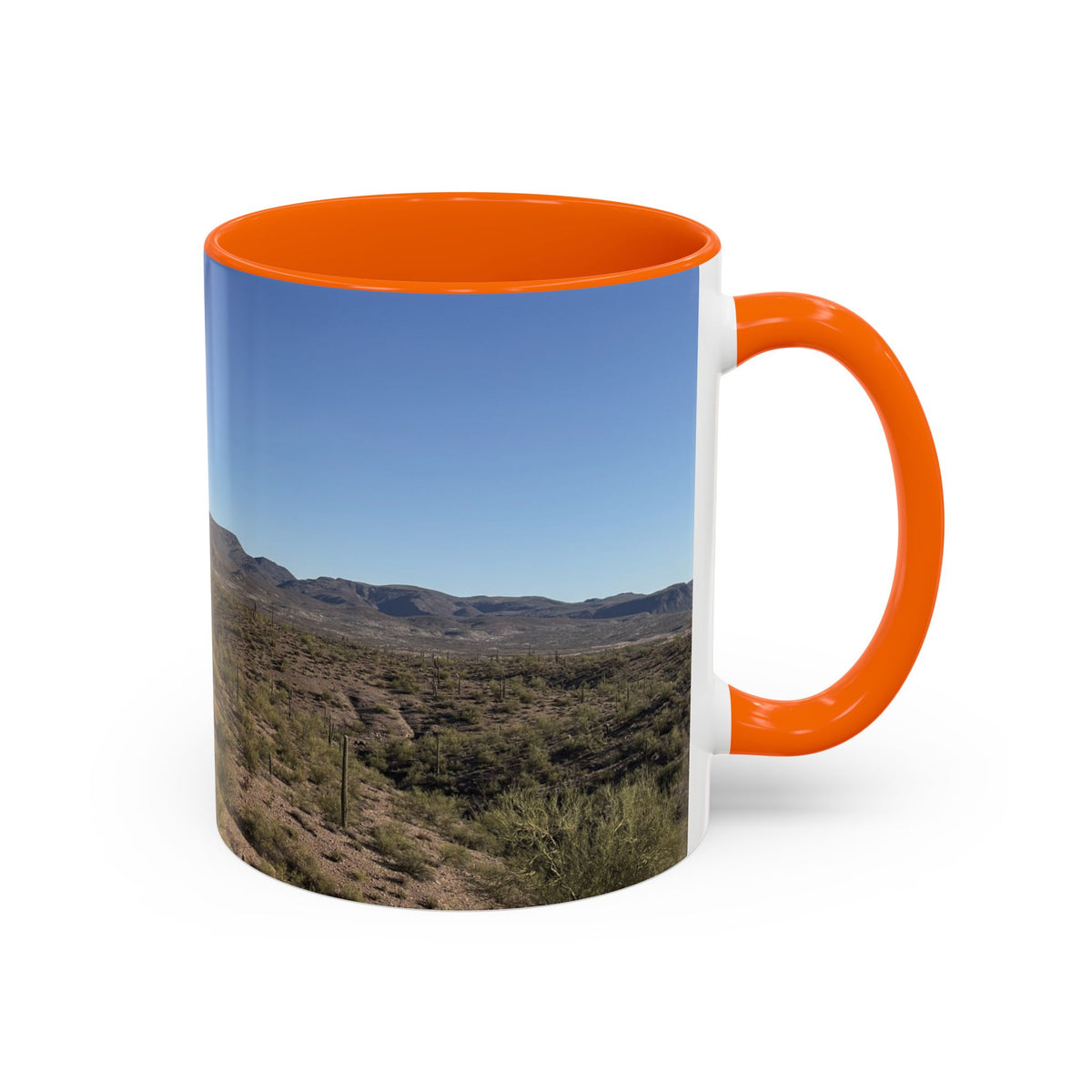 Desert Vista Accent Coffee Mug — Arizona Saguaro Landscape (11/15oz)