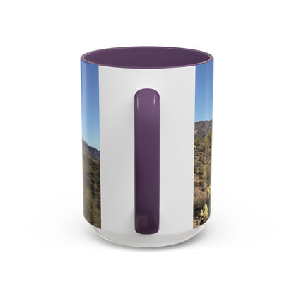 Desert Vista Accent Coffee Mug — Arizona Saguaro Landscape (11/15oz)