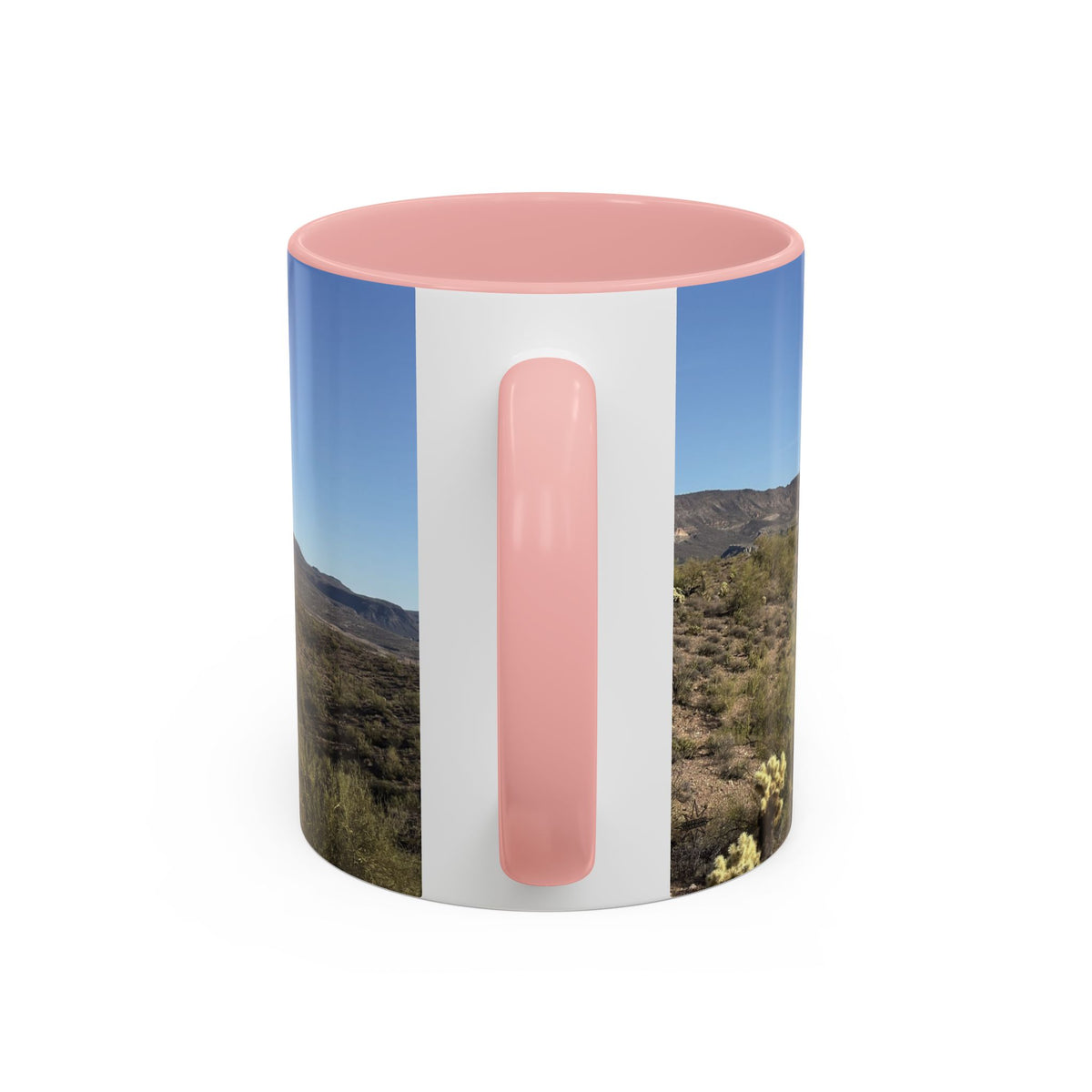 Desert Vista Accent Coffee Mug — Arizona Saguaro Landscape (11/15oz)