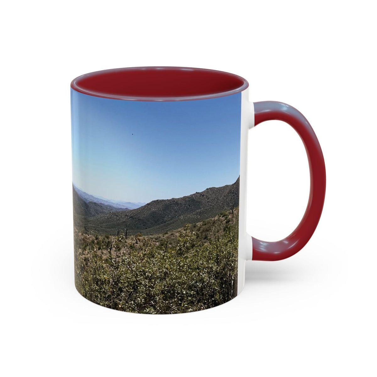 Mountain Vista Accent Coffee Mug — Scenic Desert Range (11/15 oz)
