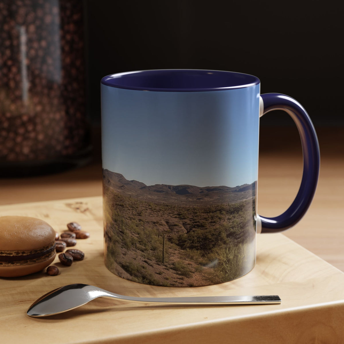 Desert Vista Accent Coffee Mug — Arizona Saguaro Landscape (11/15oz)