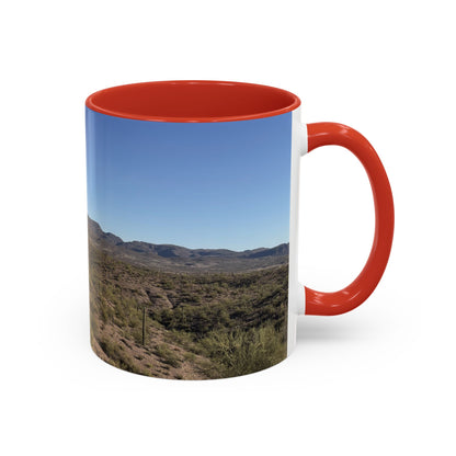 Desert Vista Accent Coffee Mug — Arizona Saguaro Landscape (11/15oz)