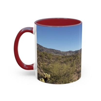 Desert Vista Accent Coffee Mug — Arizona Saguaro Landscape (11/15oz)