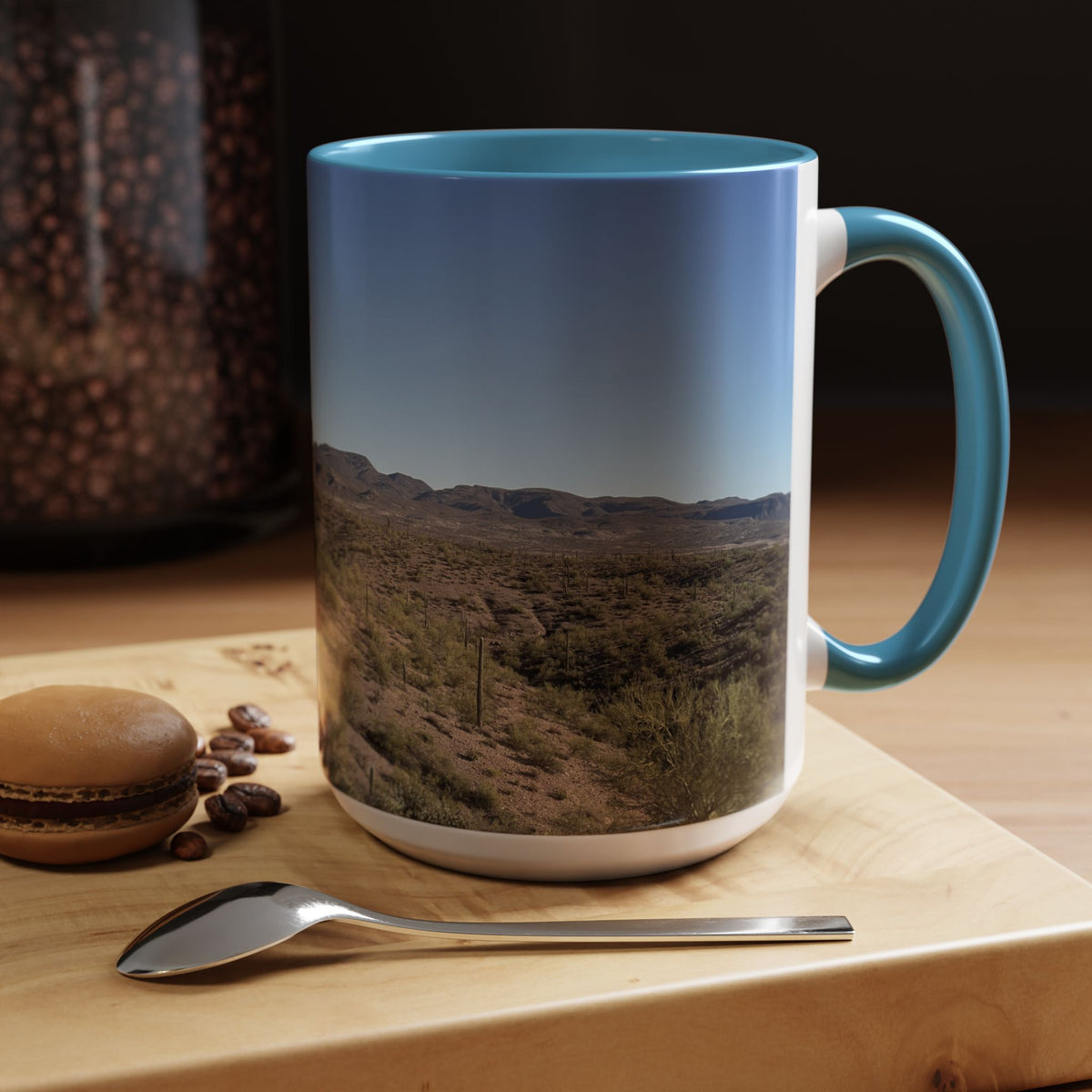 Desert Vista Accent Coffee Mug — Arizona Saguaro Landscape (11/15oz)